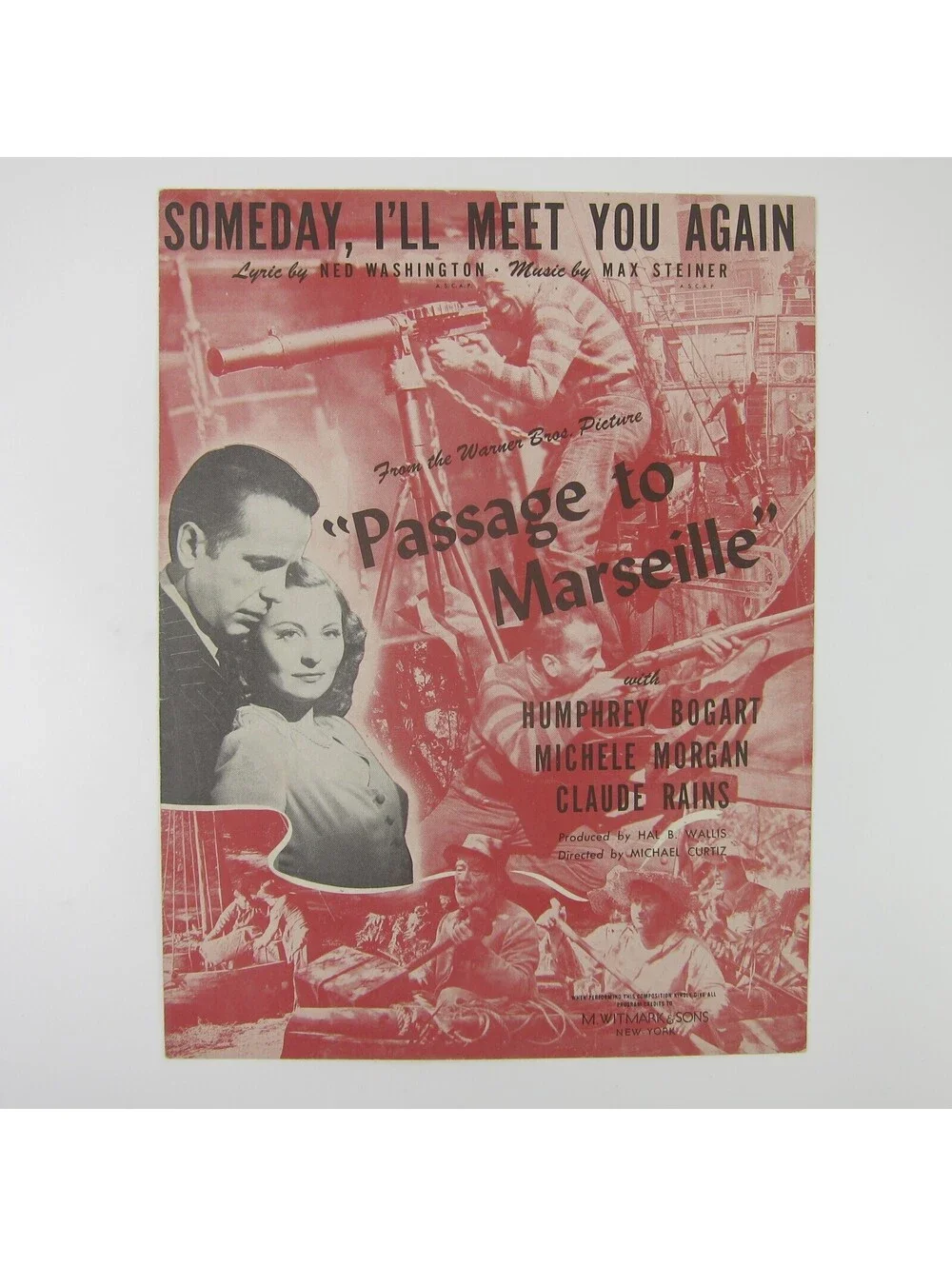 Sheet Music Someday Ill Meet You Again Passage To Marseille Humphrey Bogart 1944